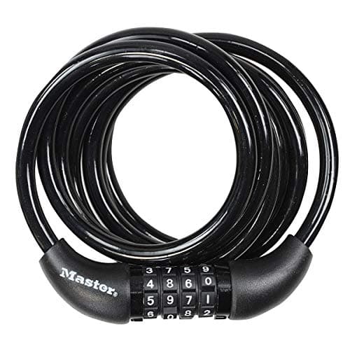 Image of Master Lock Bike Cable Lock, Combination, 1.8 m Coiling Cable, Outdoor 8221EURDPRO - Use with All Kinds of Bike, Skateboards, Strollers, Lawnmowers and Other Outdoor Equipment