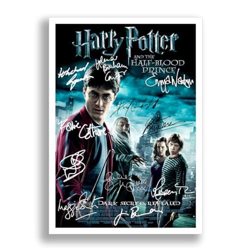 Image of Harry Potter Cast Signed Autograph Poster Photo Print Framed Memorabilia Gift Movie Film Daniel Radcliffe Rupert Grint Emma Watson (Half-Blood Prince, A3 Poster Only)