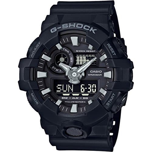 Image of Casio Gents 52.00mm Quartz Watch with Black Analogue - Digital dial and Black Rubber Strap Strap GA-700-1BER