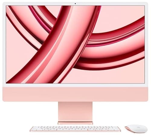 Image of 2023 Apple iMac with Apple M3 Chip (24-inch, 8GB RAM, 256GB SSD storage) Pink (Renewed)