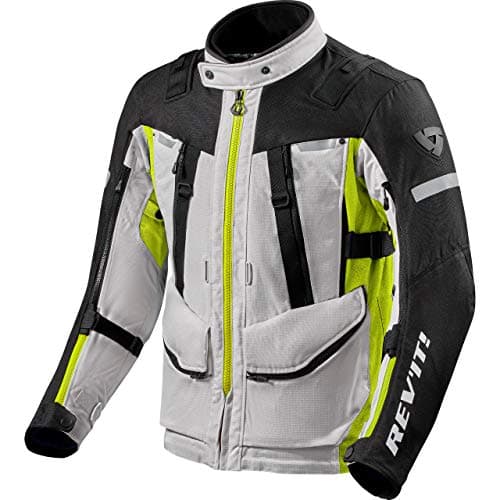 Image of FJT297-4150-XL - Rev It Sand 4 H2O Motorcycle Jacket XL Silver Neon Yellow