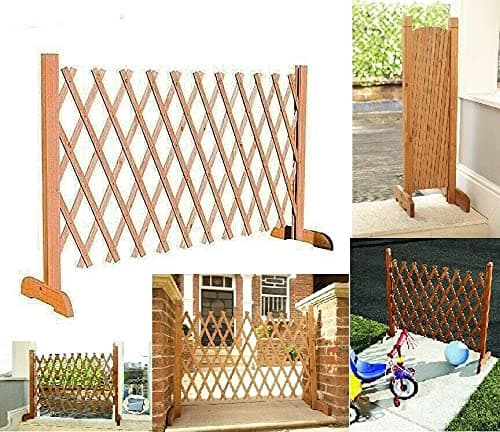 Image of Expanding Fence Garden Screen Trellis Style Expands to 6'2" Freestanding Wood