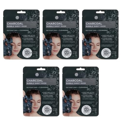 Image of Skin Techniques Charcoal Bubble Sheet Mask - Detoxify And Cleanse Your Skiin With This Charcoal Bubble Mask - Pack of 5