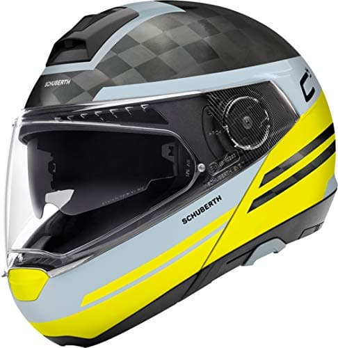 Image of SCHUBERTH C4 Pro Carbon Tempest Yellow Flip Up Motorcycle Helmet Size M
