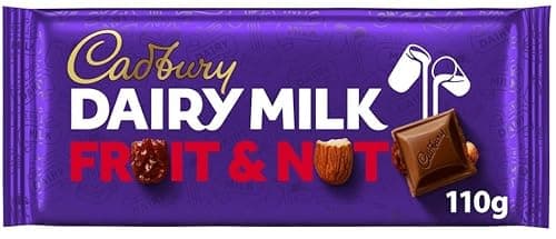 Image of Premium chocolate bar 120g - Best size Gift For Friend & Family (Cadbury Dairy Milk Chocolate Fruit & Nut Bar 110G)