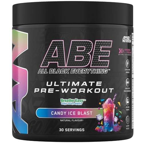 Image of Applied Nutrition ABE Pre Workout - All Black Everything Pre Workout Powder, Energy & Physical Performance with Citrulline, Creatine, Beta Alanine (375g - 30 Servings) (Candy Ice Blast)