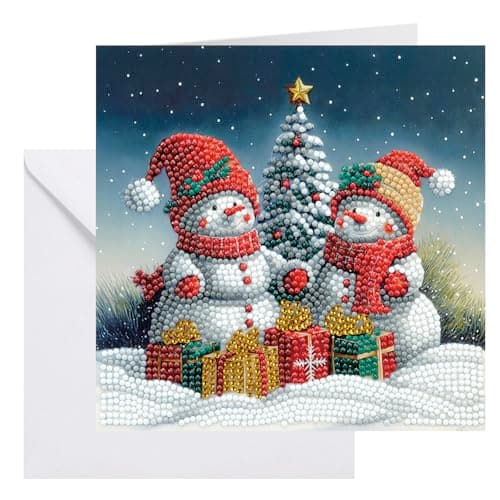 Image of CRYSTAL ART Holiday Smiles Card 18x18cm Kit Craft Buddy Christmas