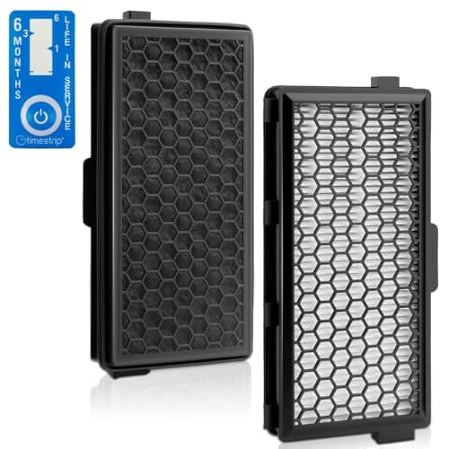 Image of SF-AA50 Active AirClean 50 Filter with Timestrip Indicator for Miele Air Clean Filter Replacement Compatible with Miele S4 S5 S6 S8 S4000 S5000 S6000 S8000 Complete C2 C3 Compact C1 C2 Vacuum Cleaners