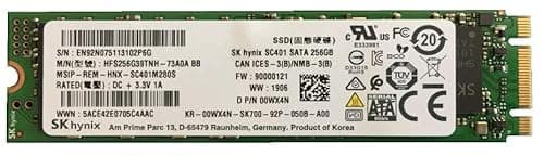 Image of Dell 256GB, SSD, SATA3, M.2, 22mm/80mm/2.23mm, (SG6, Class, 0VFR5T (22mm/80mm/2.23mm, (SG6, Class 20) 0WX4N, 256 GB, 6 Gbit/s)