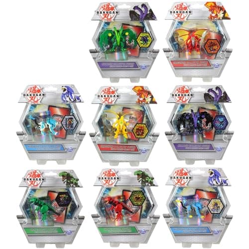 Image of BAKUGAN Deluxe Collectible Non Transforming Action Figure Bundle - 2x Cards & 1x Coins in Each Pack - Set of All 8