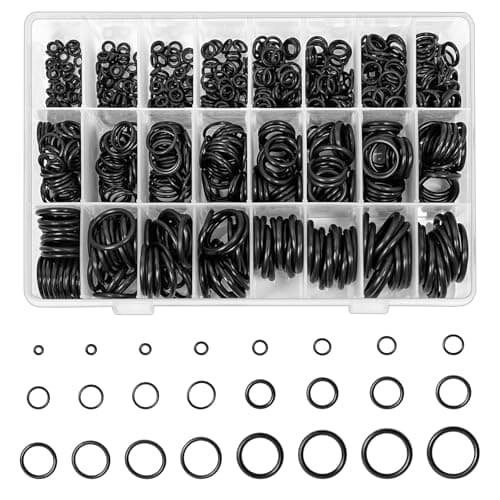 Image of 740PCS Rubber O Rings Assorted Kit, 24 Sizes O-Ring Gaskets for DIY & Plumbing Repairs, Rubber Washers, Sealing Gasket Washer Sets for Plumbing, Tap Washers, Auto Repair, Seal Rings, Black