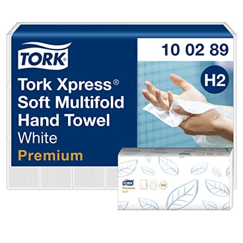 Image of Tork Xpress Soft Multifold Hand Towels 100289 - H2 Premium Paper Hand Towels with High-Absorbency - Large, 2-Ply, White - 21 x 150 Sheets