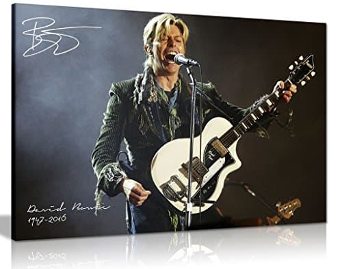 Image of David Bowie Guitar Signature Canvas Wall Art Picture Print (18X12)