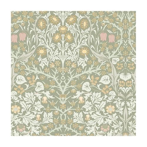 Image of William Morris at Home Blackthorn Sage Wallpaper | Paste the Wall | Sage Floral | Eco-Friendly
