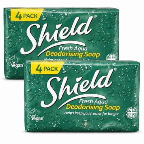 Image of Fresh Aqua Deodorising Soap Bars 115g (2 packs of 4 x 115g) – Long Lasting Fresh Scent, Vegan, Made in UK Bath Soap