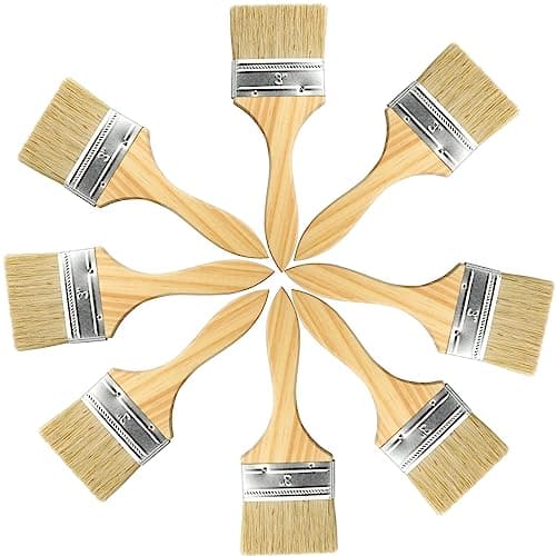Image of Roellgs paint brushes, 8pcs 3 inch flat paint brushes for walls, ceilings, wood, metal, glue and home DIY