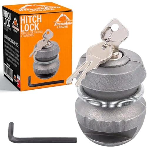 Image of Xtremeauto Trailer Hitch Lock Ball - Caravan Security Anti-Theft Device, Zinc Alloy Expanding Lock for Caravans & Trailers Tow Hitch