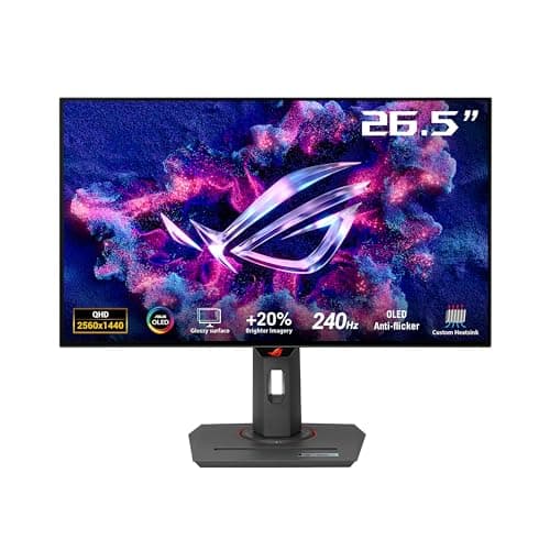 Image of ASUS ROG Strix OLED XG27AQDMG Gaming Monitor 27-inch 1440p Glossy WOLED, 240Hz, 0.03ms, Custom heatsink, Anti-flicker, OLED Care, Uniform brightness, G-SYNC compatible, DisplayWidget Center