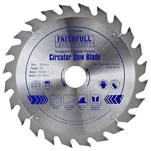 Image of Faithfull Tungsten Carbide Tipped Circular Saw Blade 200 X 30 X 24t, FAIZ20024