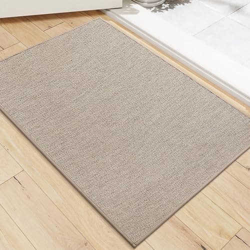 Image of AMFUN 40x60cm Door Mats Indoor, Non-Slip Rubber Backing, Absorbent Indoor Door Mat, Machine Washable Floor Mats for Entrance, Inside, Kitchen, Front Door Mat (Khaki)