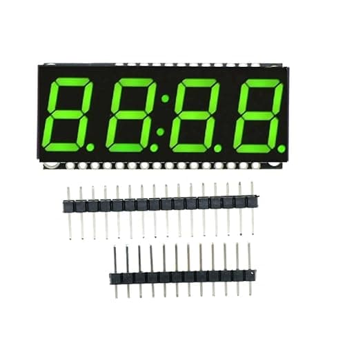Image of 4 Digit 7-Segment Display Module, DC 3.3V-5V 0.56" HT16K33 4 Digit LED Display Board with Clock Function(Red/Green/Yellow/White/Blue Display)
