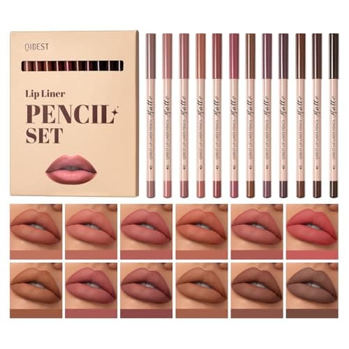 Image of 12 PCS Lip Liner Pencil Set Matte Lip Contour Lipliner, Waterproof Long Lasting Lipstick Lip Liner Set, Smudge-Proof Lip Liner Pen (Colour, 12pcs/C)
