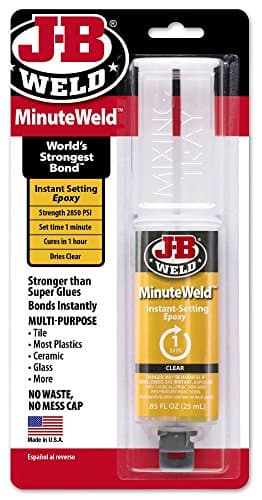Image of J-B Weld 50101 MinuteWeld Instant-Setting Epoxy Syringe - Dries Clear - 25ml (8 Pack)