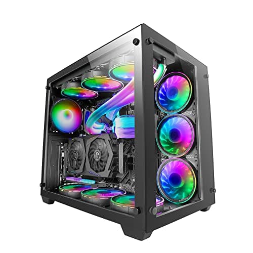 Image of Mars Gaming MCV3 Black, Custom XXL E-ATX Gaming Tower, Front and Side Tempered Glass Window, Dual Chamber Modular Frame