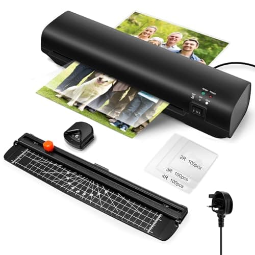 Image of A4 Laminator, Laminating Machine Hot&Cold Options, A4 Laminator Machine with ABS Jam Release Technology, Fast Warm Up, High Speed Laminating, No Bubbles, Max A4 Size-Ideal for Home, Office, and School