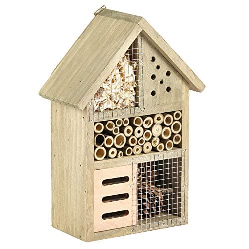 Image of Wooden Insect House Hotel Eco Friendly Bee Ladybug Butterfly Insects 25.5 cm