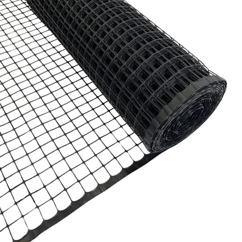 Image of Suregreen Plastic Mesh Fencing | 1m x 10m | 20mm Holes | Black | Netting For Garden Fences, Tree Guard, Plastic Mesh For Climbing Plants, Vegetables, Puppy Fence, Garden Fence, Dog Barrier