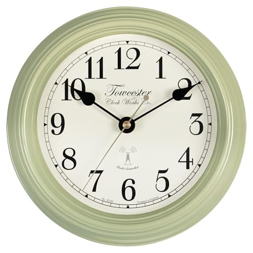 Image of Acctim Fairford Radio Controlled Metal Wall Clock (Sage Green)