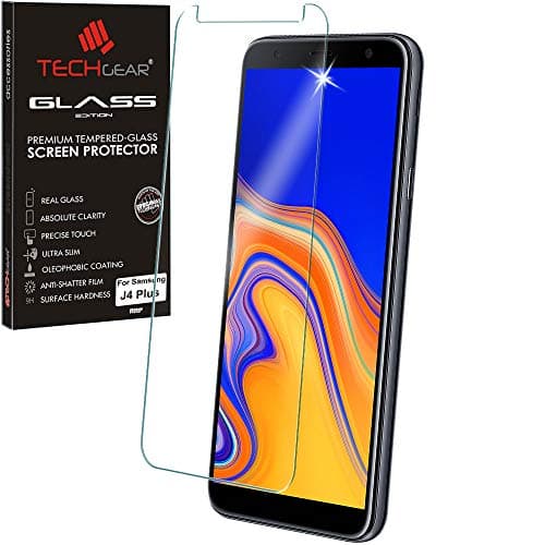 Image of TECHGEAR GLASS Edition for Samsung Galaxy J4 Plus, J4+ 2018 Genuine Tempered Glass Screen Protector Guard Cover Compatible with Samsung Galaxy J4+