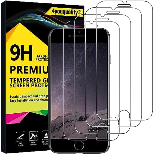 Image of 4youquality [4-Pack Screen Protector for iPhone 8 Plus, iPhone 7 Plus, iPhone 6s Plus & 6 Plus, Tempered Glass Film, 5.5-Inch [LifetimeSupport][Anti-Scratch]