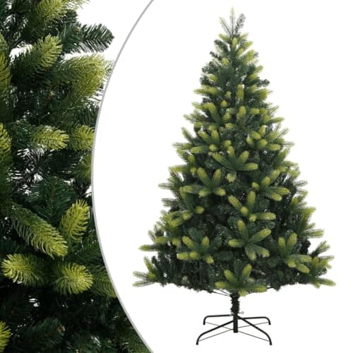 Image of vidaXL Artificial Hinged Christmas Tree - Lifelike PE Tip Arrangements and Sturdy Metal Stand (150 cm)