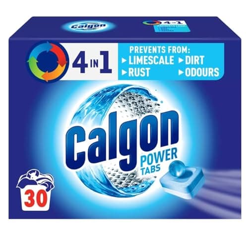 Image of Calgon 4-in-1 Washing Machine Cleaner and Water Softener Tablets, Removes Limescale & Odours, Deep Clean, 30 Tablets