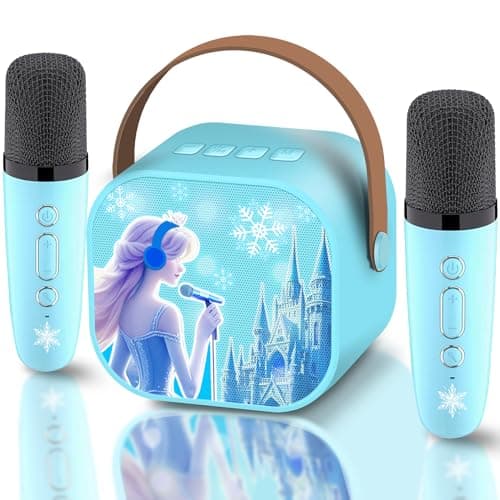 Image of CINKOLA Kids Frozen toys Karaoke Machine 2 Microphones Princess Toys Mini Microphone 3 4 5 6 7 8 Year Old Girl Gifts for 3 4 5 6 7 8 Year Old Girls Birthday Presents Easter for Girls Kids