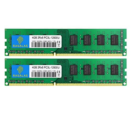Image of Rasalas PC3L-12800U 8GB Kit (2X 4GB) DDR3 1600 Ram PC3L 12800 DDR3 8 GB 2Rx8 DDR3 Udimm 1.35V CL11 RAM Memory for Desktop