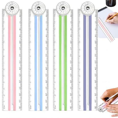 Image of 4PCS Foldable Ruler,30cm Foldable Rulers,Clear Flexible Plastic Straight Ruler,Measuring Tool,Foldable Clear Rulers for Students,Supplies for School,Office,Transparent,Reusable,Durable,Random Color