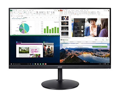 Image of Acer CB242Y bir 23.8" Full HD (1920 x 1080) IPS Zero Frame Home Office Monitor with AMD Radeon Free Sync - 1ms VRB, 75Hz Refresh, Height Adjustable Stand with Tilt & Pivot (HDMI & VGA ports),Black