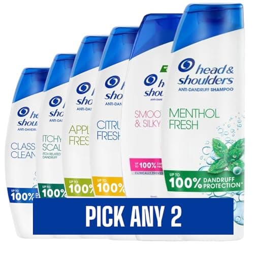 Image of 2 x 400ml | Head & Shoulders Anti-Dandruff Shampoo | Pick any 2 | Choose from Classic Clean, Apple Fresh, Citrus Fresh, Itchy Scalp, Soothing, Smooth & Silky, Menthol & More