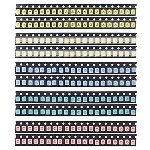 Image of AEDIKO 3528 1210 SMD LED Kit 200pcs 5 Colors SMD LED Diode Lights Kit Super Bright Lighting Bulb Lamps,Electronics Components Light,Emitting Diodes (Mini Chip 0.12 x 0.1 inch)