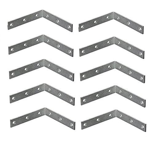 Image of Bulk Hardware BH01110 Bright Zinc Plated Corner Braces Brackets Plates, 75 mm (3 inch) - Pack of 20