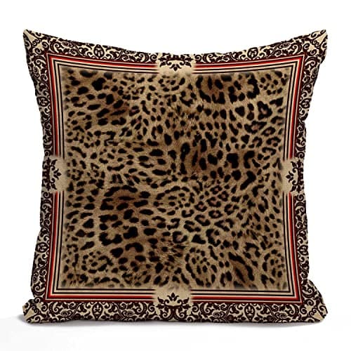Image of Tomda Cushion Cover Case Beautiful Wild Leo Pattern Leopard Skin Shawl Animal Print Decorative Pillowcase 45x45cm 18x18 Inch Throw Pillow Cover for Bed Couch