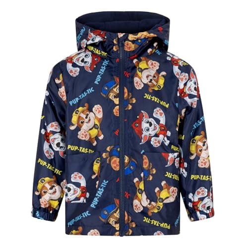 Image of Paw Patrol Raincoat with Hood, Insulated fleece lined Jacket, Dark Blue, 3-4 Years: 104cm, Blue