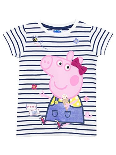 Image of Peppa Pig Girls Peppa Pig T-Shirt, White, 3-4 Years