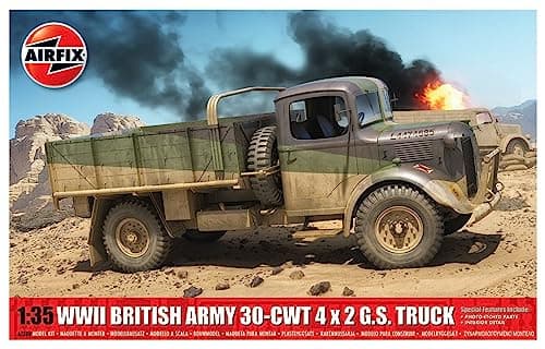 Image of AIRFIX - Model Set - A1380 WWII British Army 30-cwt 4x2 GS Truck Model Kit - Plastic Motor Vehicle Model Building Kit for Adults & Children 8+, Set Includes Sprues & Decals - 1:35 Scale Model