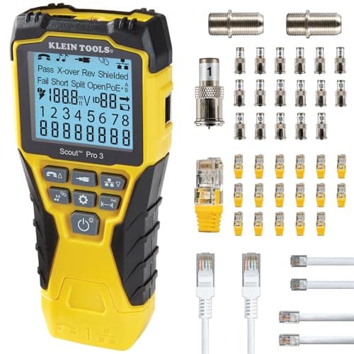 Image of Klein Tools VDV501-852 Cable Tester with Remote, VDV Scout Pro 3 Test Kit Locates and Tests Voice, Data and Video Cables