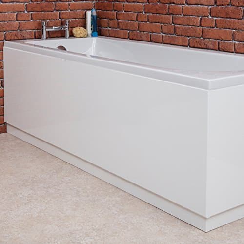 Image of VeeBath Linx Universal Front Side Bath Panel White Gloss Moisture Resistant Wooden MDF with Adjutable Plinth - 1500mm