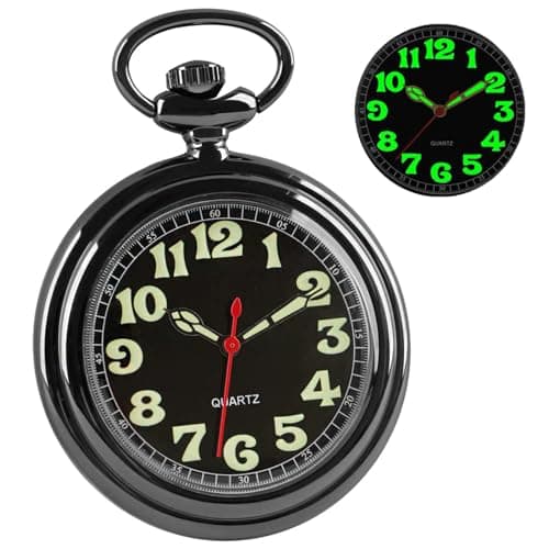 Image of VOSO Vintage Modern Pocket Watch Roman Numerals Quartz Classic Fob Pocket Watch with Chain for Men Women Gift for Graduation Birthday Anniversary Day Christmas Father's Day